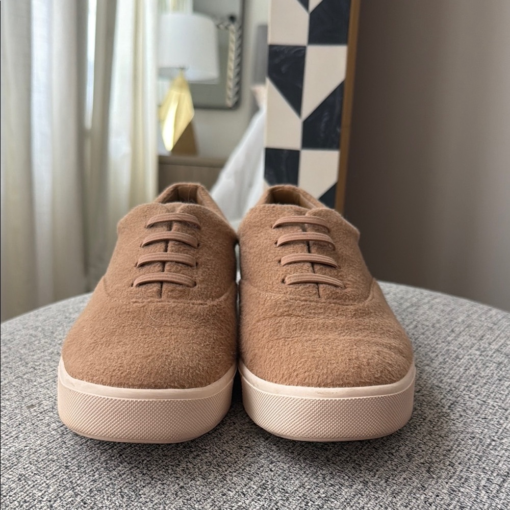 Men's Casual Brown Suede-Texture Sneakers